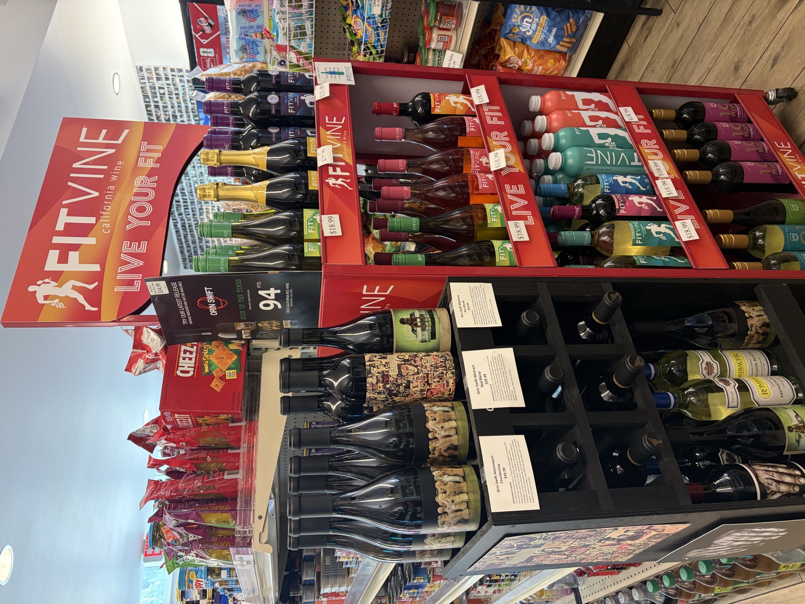 Wine endcap display at The Island Shoppe