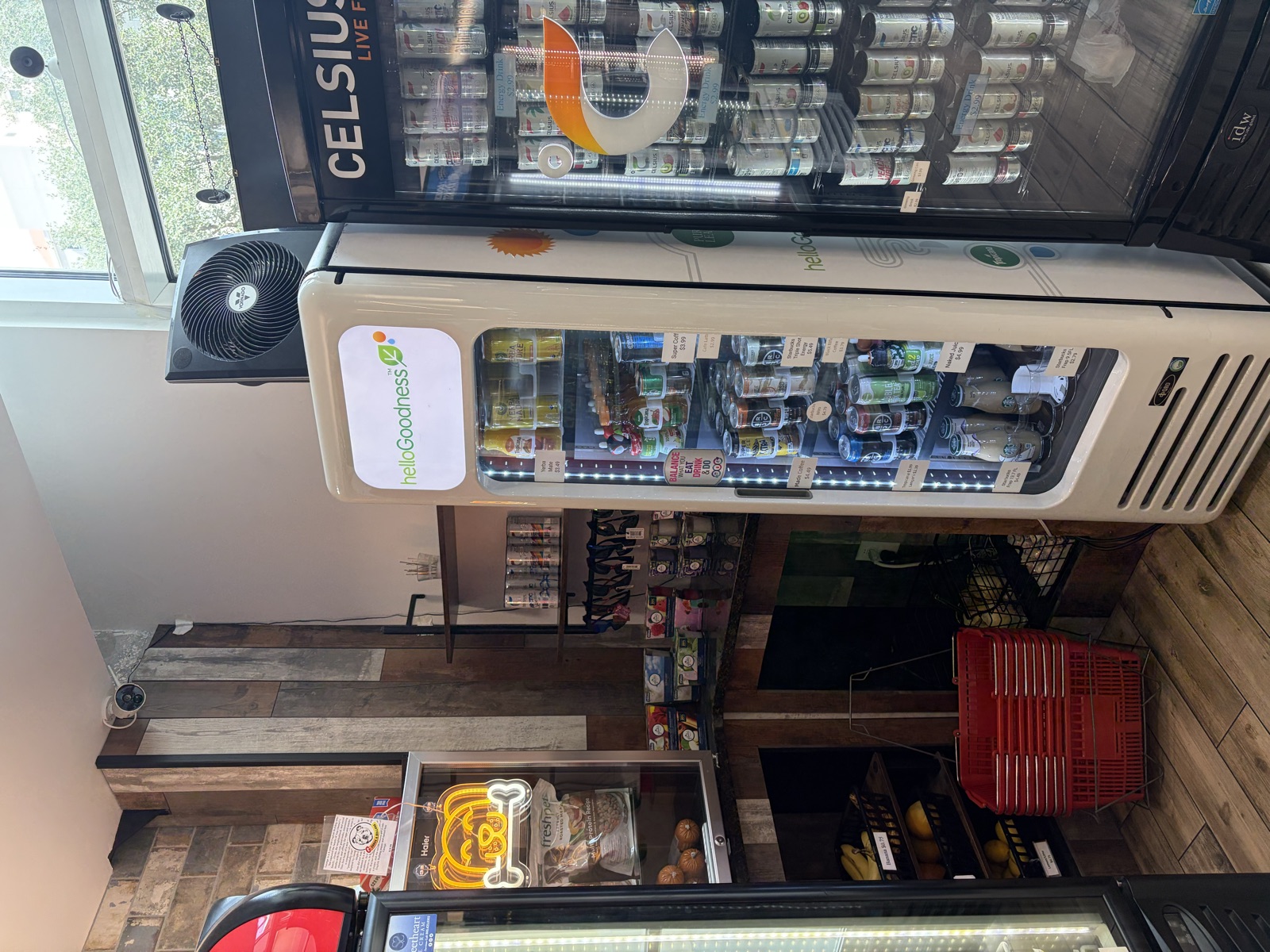 Cold drink cooler and front counter area at The Island Shoppe