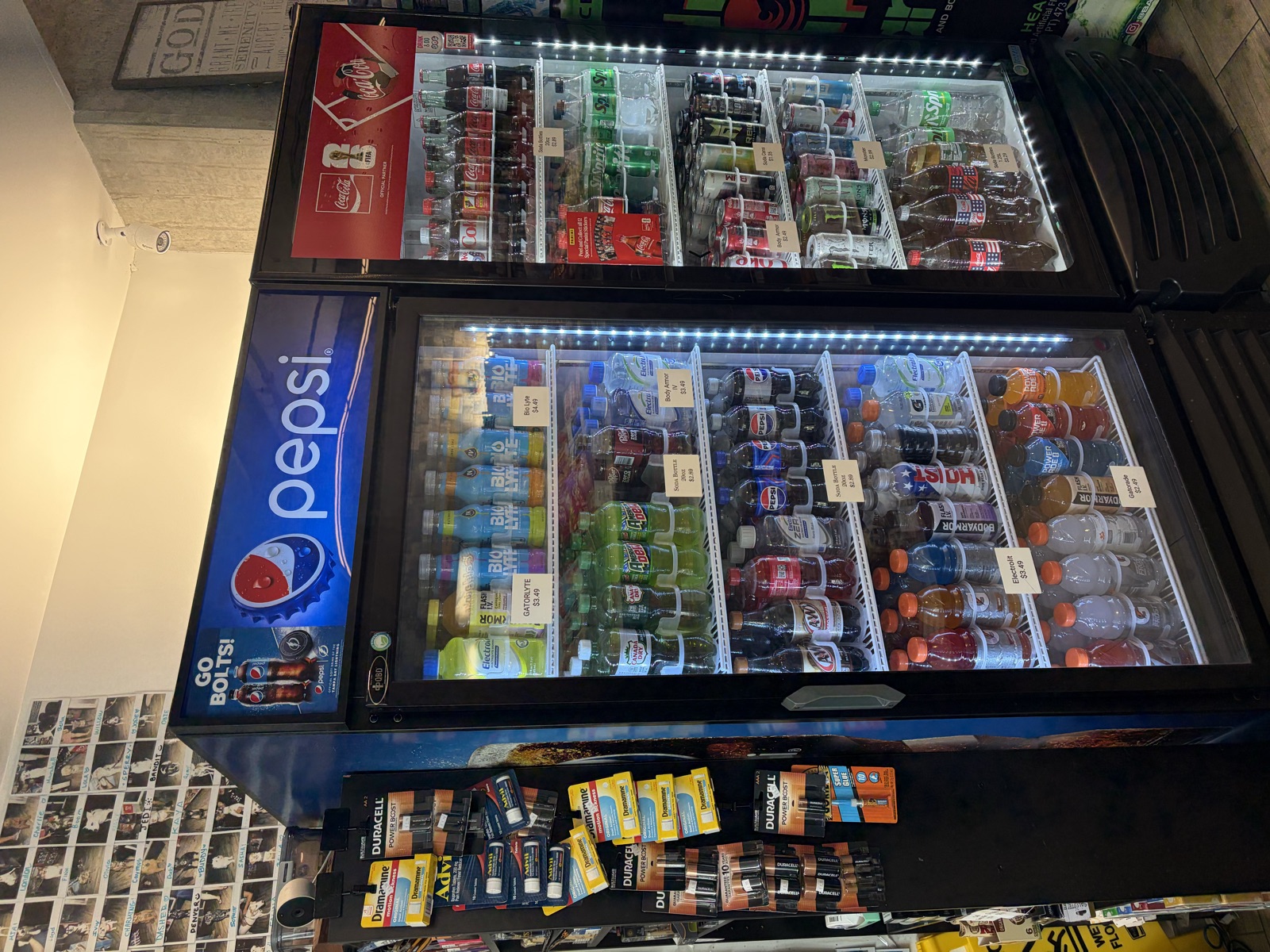 Soda and bottled drink cooler at The Island Shoppe